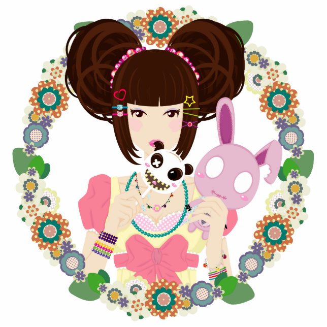 Harajuku Girl Yuriko bordered Statuette (Front)