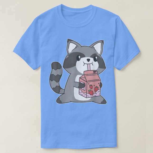 Harajuku Japan Anime Cute Kawaii Japanese Raccoon  T-Shirt (Design Front)