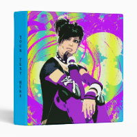 Harajuku Neon Anime Gothic Girls Art  3 Ring Binder