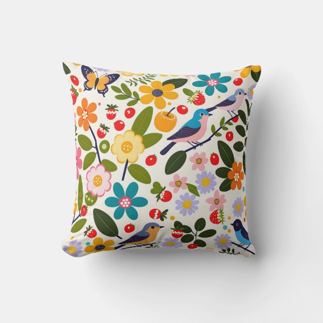 Harajuku Pattern Throw Pillow (Front)