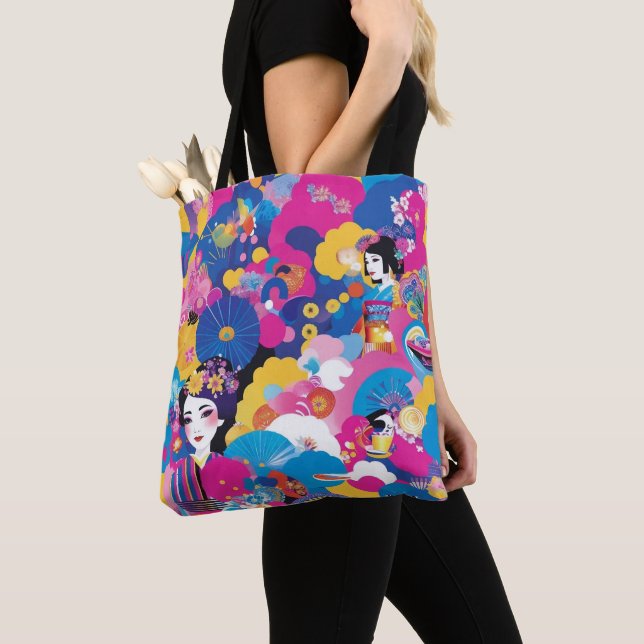 Harajuku pattern tote bag (Close Up)