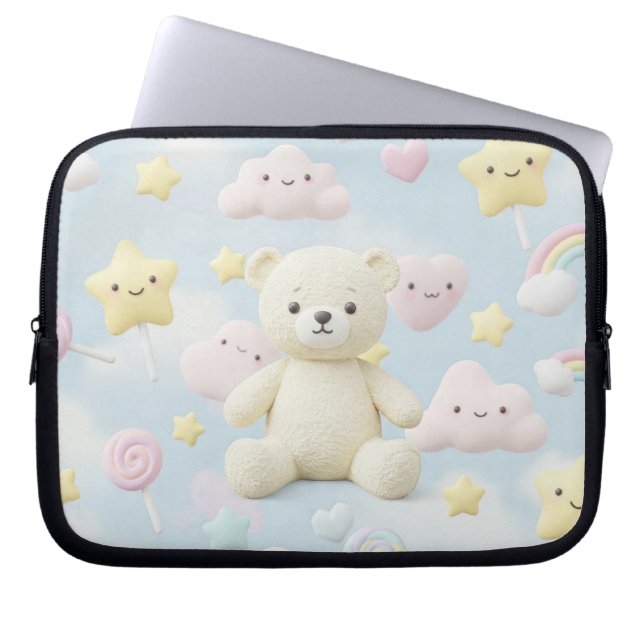  Harajuku Style: Clouds and Stars by Natasha Us   Laptop Sleeve (Front)