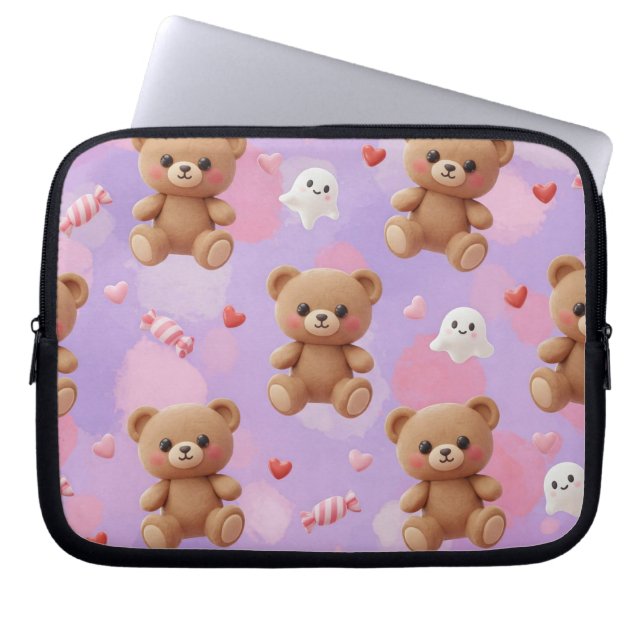  Harajuku Style: Teddy Bears and Ghosts by Natasha Laptop Sleeve (Front)