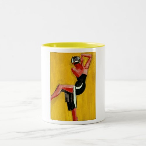 Harald Giersing Dancer on Yellow Background 1920 Two_Tone Coffee Mug