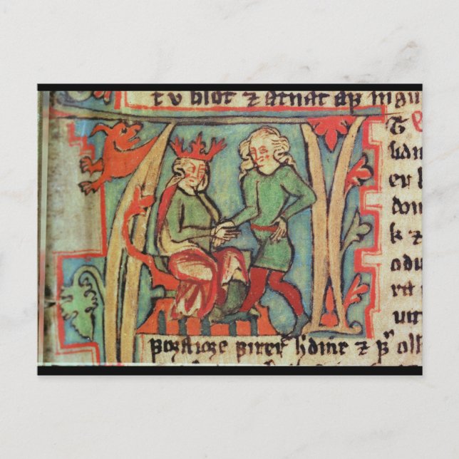 Harald I Fairhair greeting Guthrum 'Flateybok' Postcard (Front)