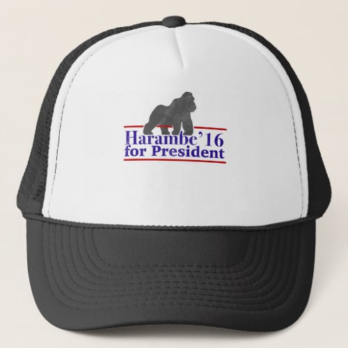 Harambe for President 2016 Funny Meme Trucker Hat
