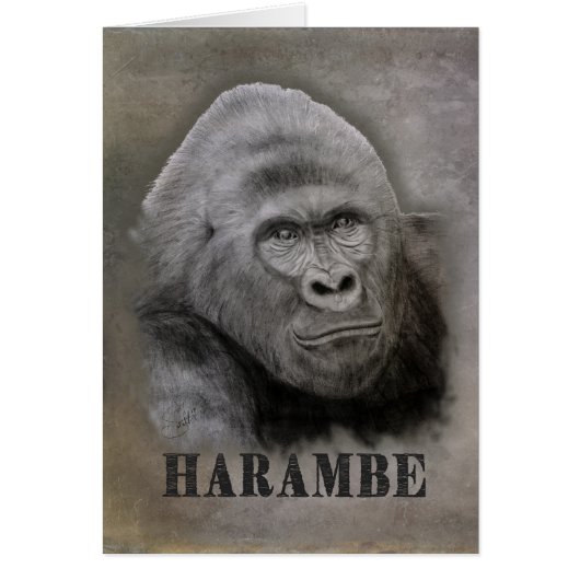 Harambe (Graphite Drawing) Cards (Front)