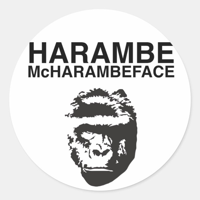 Harambe McHarambeface Classic Round Sticker (Front)