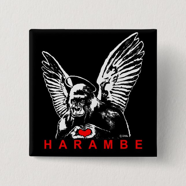 Harambe Pinback Button (Front)
