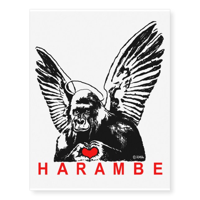 Harambe Temporary Tattoos (Front)