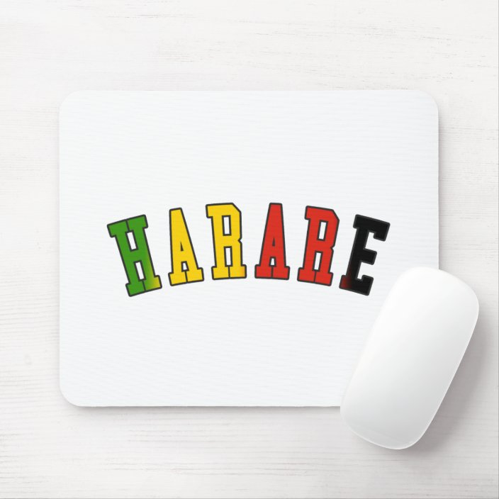 Harare in Zimbabwe National Flag Colors Mouse Pad