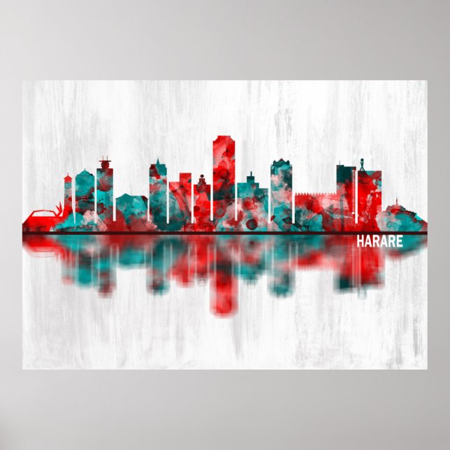 Harare Zimbabwe Skyline Poster (Front)
