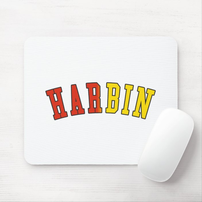 Harbin in China National Flag Colors Mousepad