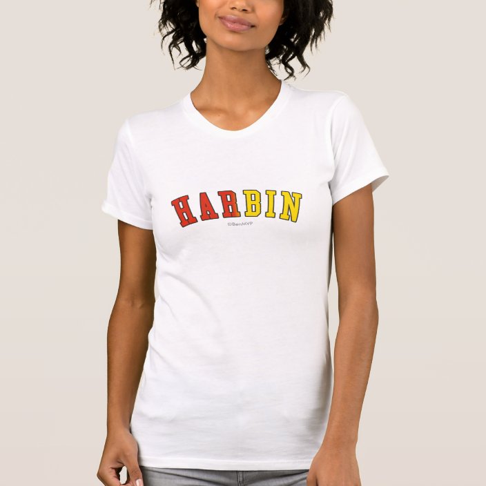 Harbin in China National Flag Colors T Shirt