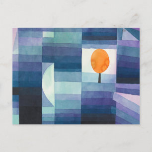 Harbinger of autumn abstract watercolor Paul Klee Postcard