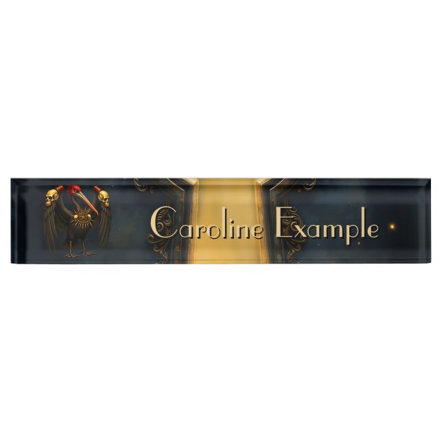 Harbinger of the Golden Gate The Nocturnal Pelican Desk Name Plate (Front)