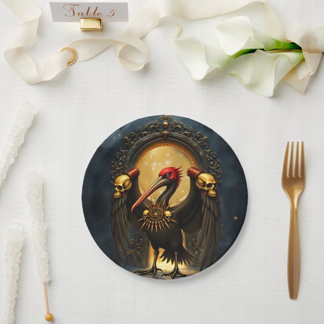 Harbinger of the Golden Gate The Nocturnal Pelican Paper Plates (Wedding)