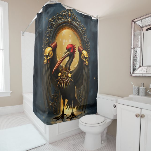 Harbinger of the Golden Gate The Nocturnal Pelican Shower Curtain (In Situ)