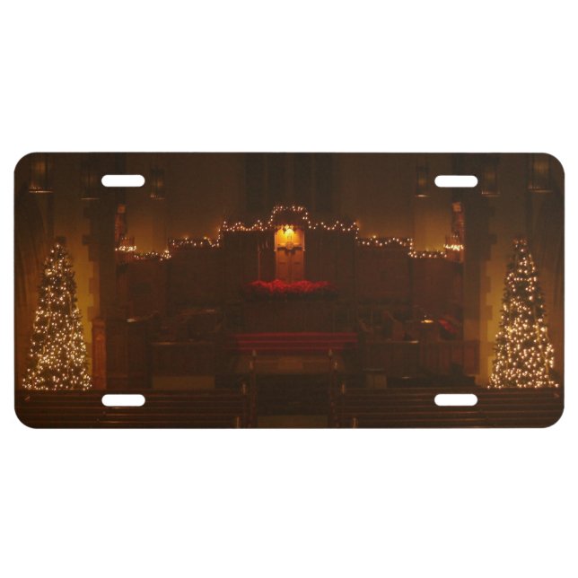 Harbison Chapel at Christmas Grove City College License Plate (Front)