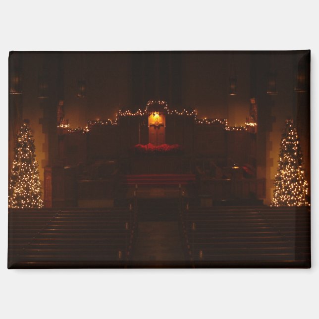 Harbison Chapel at Christmas Grove City College Magnet (Front)