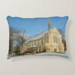Harbison Chapel in Winter at Grove City College Accent Pillow