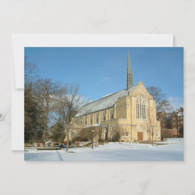 Harbison Chapel in Winter at Grove City College Card (Front)