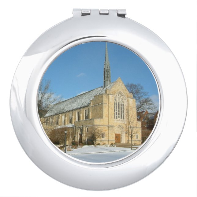 Harbison Chapel in Winter at Grove City College Compact Mirror (Front)