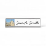 Harbison Chapel in Winter at Grove City College Desk Name Plate