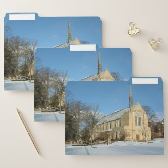 Harbison Chapel in Winter at Grove City College File Folder (Set)