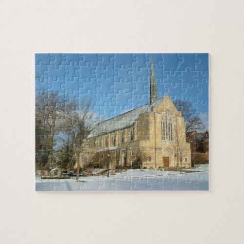 Harbison Chapel in Winter at Grove City College Jigsaw Puzzle