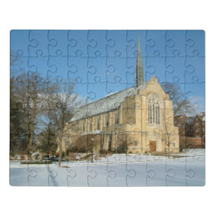 Harbison Chapel in Winter at Grove City College Jigsaw Puzzle