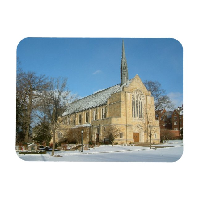 Harbison Chapel in Winter at Grove City College Magnet (Horizontal)