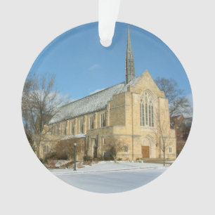 Harbison Chapel in Winter at Grove City College Ornament