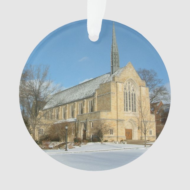 Harbison Chapel in Winter at Grove City College Ornament (Front)