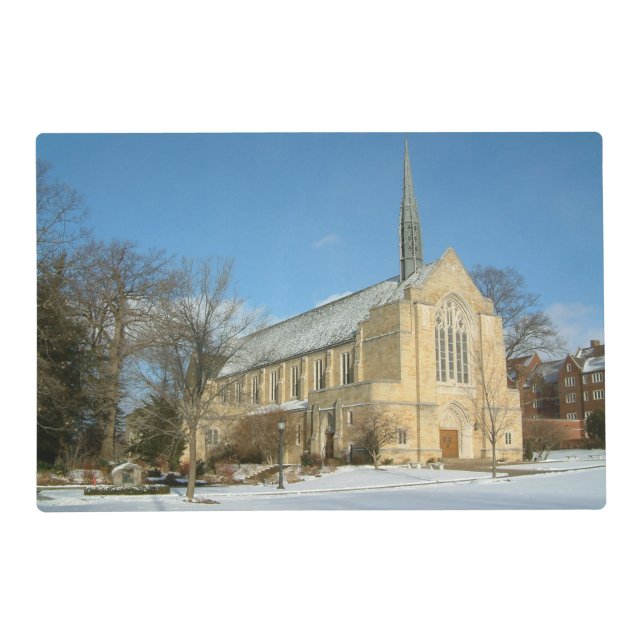 Harbison Chapel in Winter at Grove City College Placemat (Front)