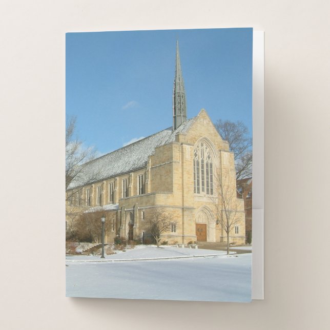 Harbison Chapel in Winter at Grove City College Pocket Folder (Front)