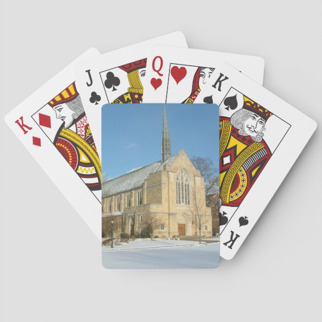Harbison Chapel in Winter at Grove City College Poker Cards (Back)