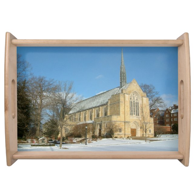 Harbison Chapel in Winter at Grove City College Serving Tray (Front)