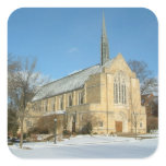 Harbison Chapel in Winter at Grove City College Square Sticker