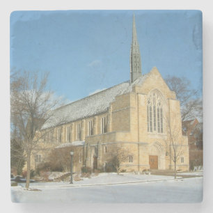Harbison Chapel in Winter at Grove City College Stone Coaster