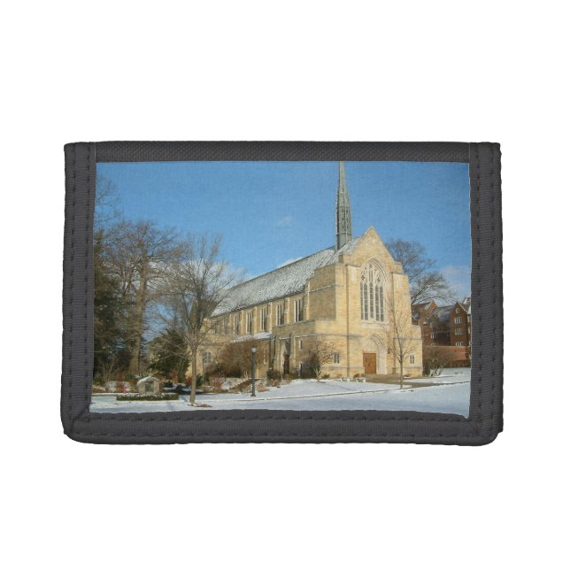 Harbison Chapel in Winter at Grove City College Tri-fold Wallet (Front)