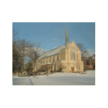 Harbison Chapel in Winter at Grove City College Wood Poster