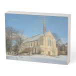 Harbison Chapel in Winter at Grove City College Wooden Box Sign