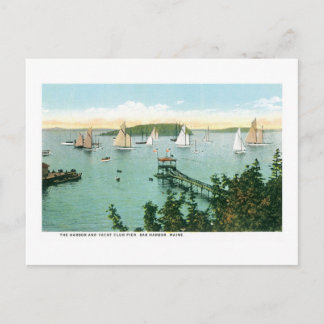 Harbor and Yacht Club Pier, Bar Harbor, Maine Postcard