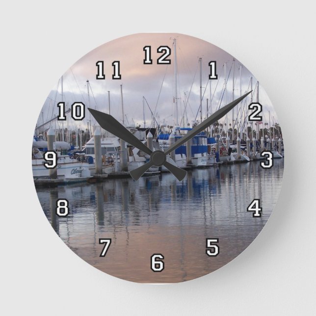 Harbor at San Pedro Wall Clock (Front)