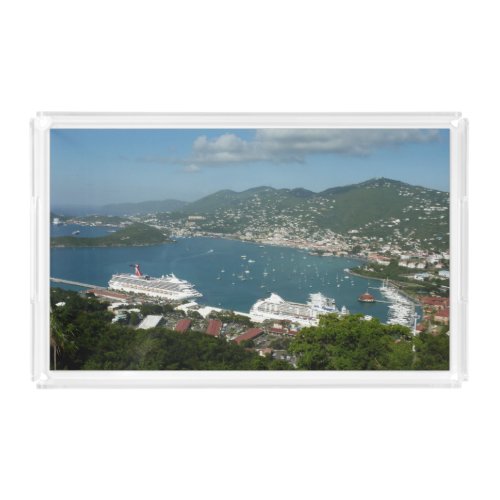 Harbor at St Thomas US Virgin Islands Acrylic Tray