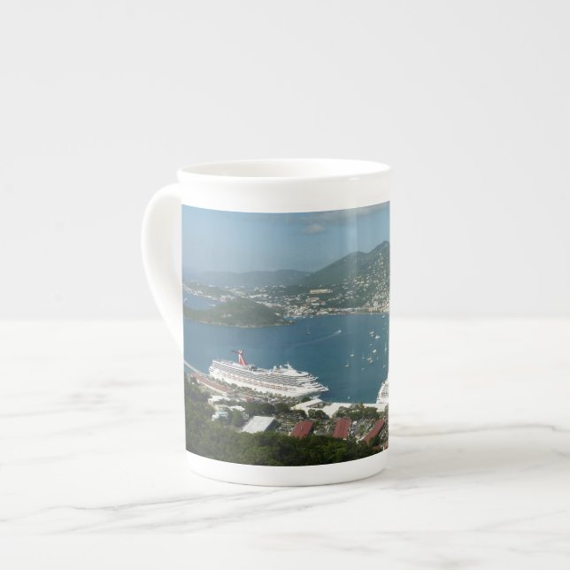 Harbor at St. Thomas US Virgin Islands Bone China Mug (Front Left)