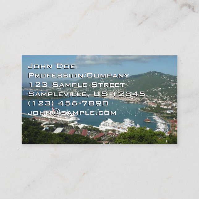 Harbor at St. Thomas US Virgin Islands Business Card (Front)