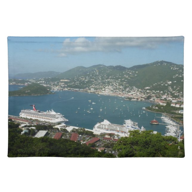 Harbor at St. Thomas US Virgin Islands Cloth Placemat (Front)