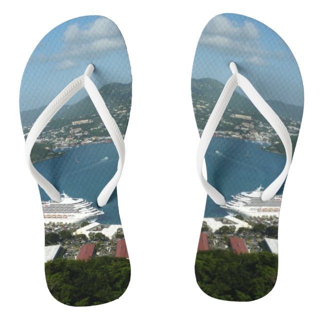 Harbor at St. Thomas US Virgin Islands Flip Flops (Footbed)